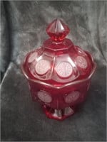 Fostoria Coin Ruby Red Pedestal Candy Dish