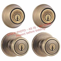 Kwikset brass Entry Door Knob & Deadbolt Combo