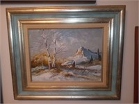 Oil on Canvas Signed Winter Scene #308832