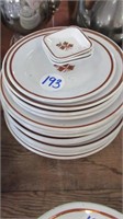 STACK OF TEA LEAF IRONSTONE PLATES, BUTTER PATTIES