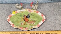 Chicken Platter & Figurines
