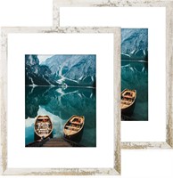 $32  16x20 Frames Set of 2  Distressed White Wood