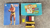 Vintage Bingo, Poker Chips, Wrestling Puzzle