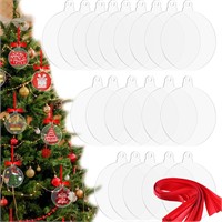 $9  20pcs 3 Round Acrylic Christmas Ornaments