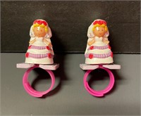 2 Polly Pocket Plays Bride Rings Complete