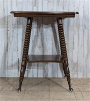 Antique Parlor Table with Glass Ball and Claw Feet