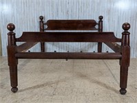 Antique Wooden Peg Rail Full Size Bed Frame