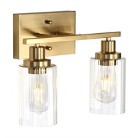 Jonsi Gold Bathroom Vanity Lights, 2 Light Brushed