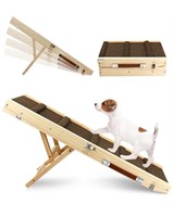 TNELTUEB Adjustable Dog Ramp, Wooden Small Folding