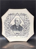 1886 Octagonal Portrait Plate William Gladstone ,