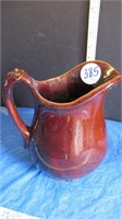 BROWN POTTERY WATER PITCHER