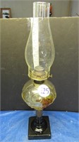 OIL LAMP W/ BLACK GLASS BASE