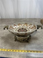 Decorative colored with gold accent bowl
