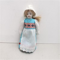Vintage porcelain doll Germany blue dress