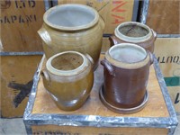 4 Vintage Pottery Pots