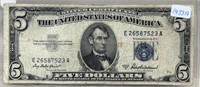 1953-A, Blue seal $ 5.00 bill