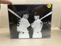 Mickey Mantle and Joe DiMaggio black-and-white 8