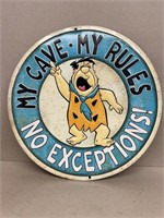 Fred Flintstone my cave my rules sign