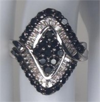 Sterling Black & White Diamond Ring
Nice