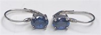 Sterling Blue Sapphire Loop Earrings total weight