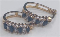 Sterling Gold Tone Dark Sapphire Earrings
Total