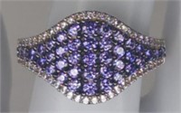 Sterling Purple Amethyst & White Sapphire Pave