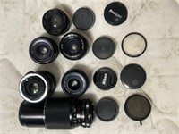 Assorted Camera Lenses, Flash & More