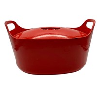 Rosenlew Red Cast Iron Dutch Oven