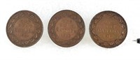 3 GROS SOUS 1¢ CANADA 1911-1917-1918 date complète
