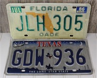 Pair of License Plates (Florida & Texas)