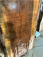 Clear, redwood slab