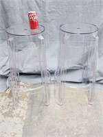 2 highly transparent stool.  Stackable with foot