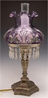 Signed George Fenton Purple Floral Lamp.