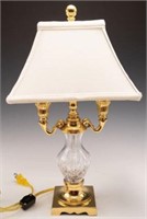 Waterford Crystal & Brass Double Arm Lamp.