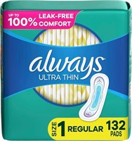 $19  Always Ultra Thin Pads, Size 1, 132 Count