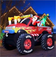 $130  Santa Monster Truck Christmas Inflatables, 8