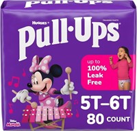 $50  Pull-Ups Girls' 5T-6T, 80 Count, 2 Packs