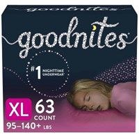 $58  GoodNites Girls Pants XL - 63ct