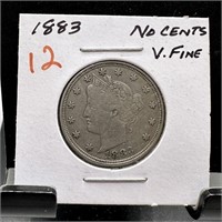 1882 NO CENTS LIBERTY V NICKEL