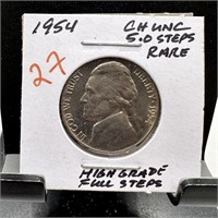 1954 JEFFERSON NICKEL UNC HIGH GRADE FULL STEPS
