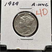 1939 MERCURY SILVER DIME BETTER GRADE