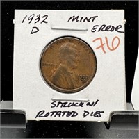 1932-D WHEAT PENNY CENT ROTATED DIES