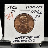 1956-D WHEAT PENNY CENT DOUBLE DIE DDO-007