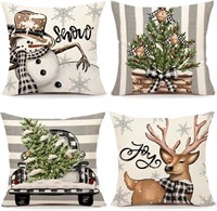 Christmas Pillow Covers 18x18, Set of 4