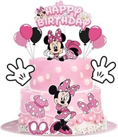 9 Pcs Pink Minnie Cake Decor