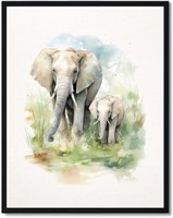 8X10 Elephant Watercolor Art Print