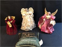 Angels With Ceramic Parts & Pillow