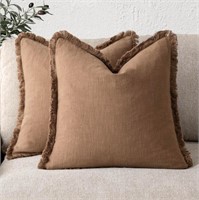 Fringe Linen Pillow Covers 20x20