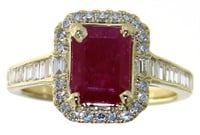 14k Yellow Gold 2.20 ct Ruby & Diamond Ring