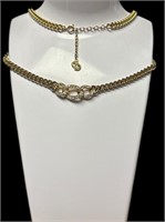 Christian DIOR Gold Toned Fashion Necklace